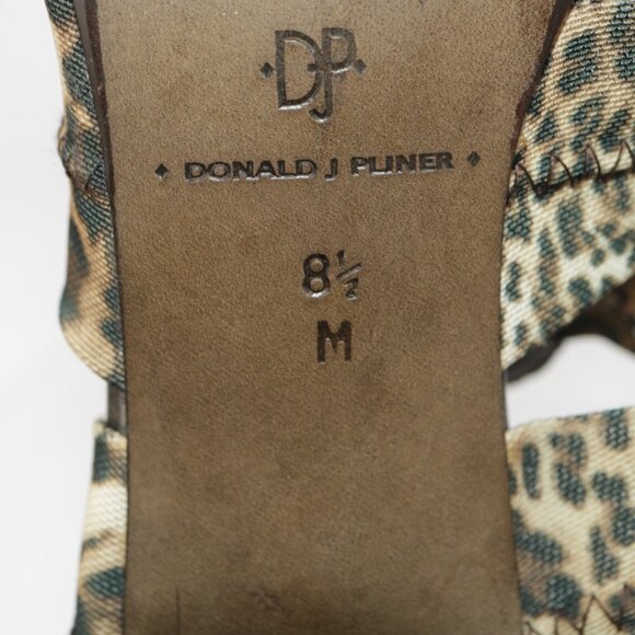 Donald Pliner Womens Jass Sandal Size 8.5 Brown Leopard Strappy Heel Mule Slide - Picture 10 of 13